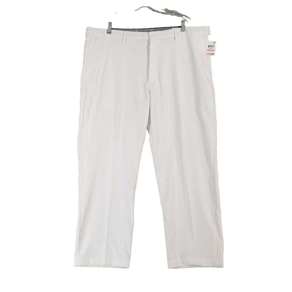 Greg Norman Pants Men 40x30 White 5 Iron Golf Flat Front Comfort Waist 42x30 NEW